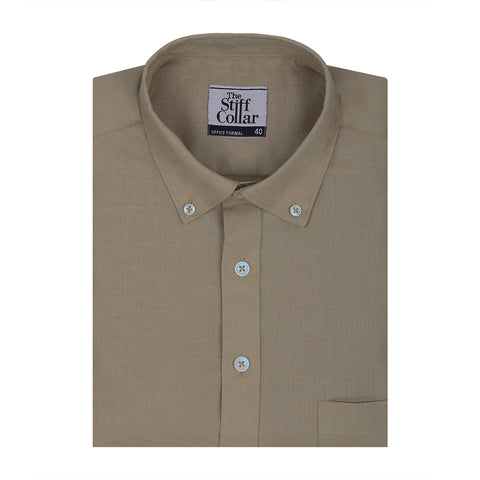 Premium White and Grey Herringbone Button Down Collar Cotton Shirt Combo