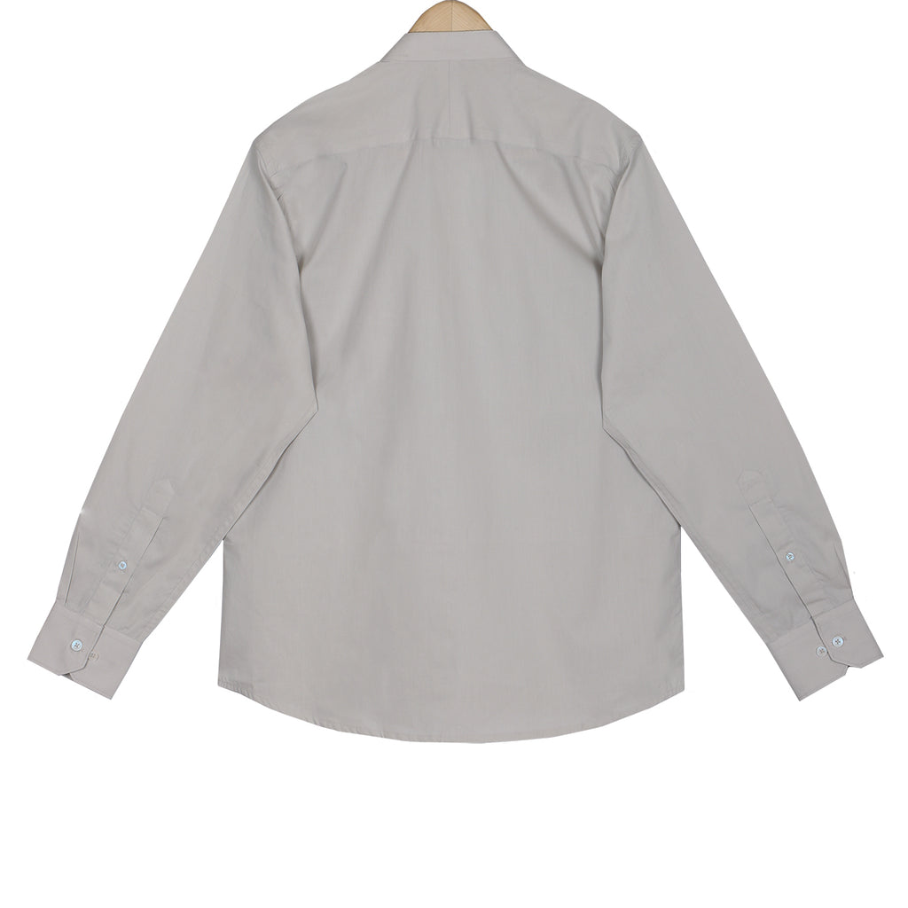 Seafoam Cream Poplin Mandarin Collar Shirt