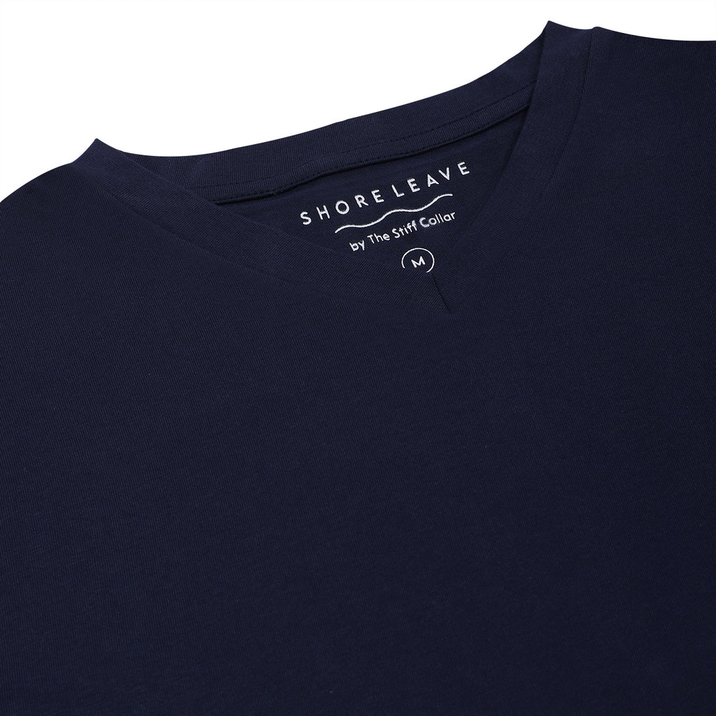 Soft Enzyme Washed Plain V neck T-shirt Combo Pack Of 3 (White, Navy, Black)