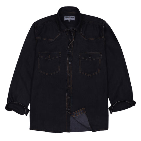 Navy Mandarin Collar Premium T-shirt