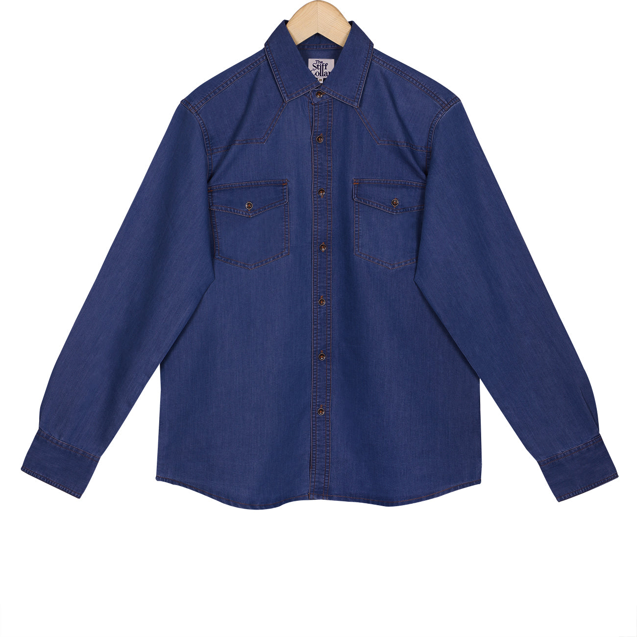 poter classic INDIGO DENIMPULLOVER SHIRT