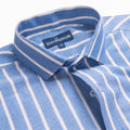 Milano Blue Stripe Regular Fit Half Sleeve Lightweight Cotton Shirt