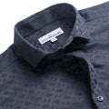 Deep Black Jaquard Half Sleeve Premium Giza Cotton Shirt
