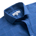 Ink Blue Checks Regular Fit Wrinkle Free Cotton Shirt