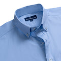 Istanbul Blue Herringbone Button Down 2 Ply Premium Giza Cotton Shirt