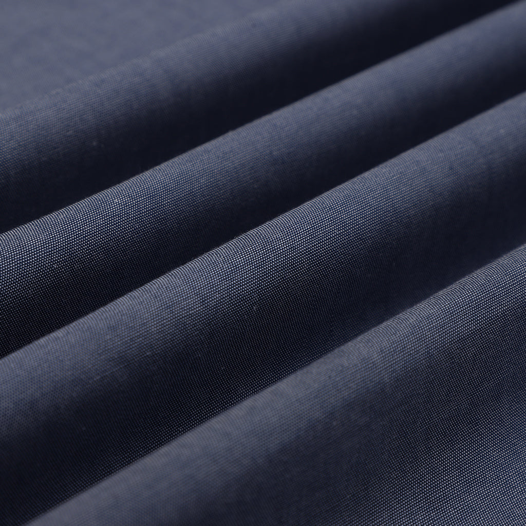 Slate Gray Oxford Chambray Mandarin Collar Shirt