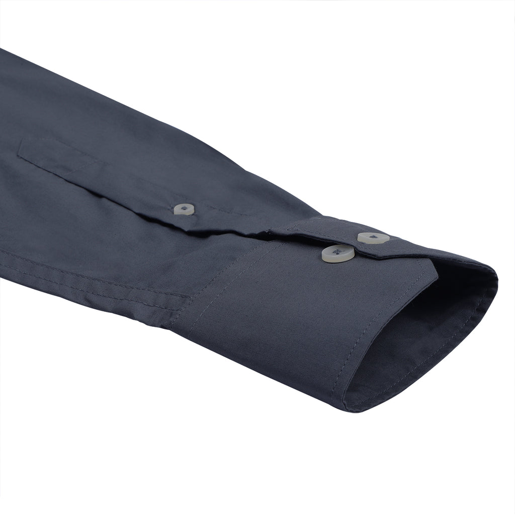 Monti Anchor Gray Poplin Button Down Cotton Shirt