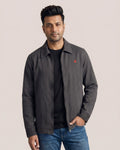 Earthy Brown Heavy Dobby Zip-Front Overshirt