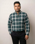 Forest Green Plaid Check Button Down Regular fit Shirt