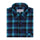 Navy Blue Check Flannel Button Down Casual Shirt