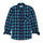 Navy Blue Check Flannel Button Down Casual Shirt