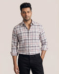 Gentle Pink Check Flannel Regular Fit Casual Shirt