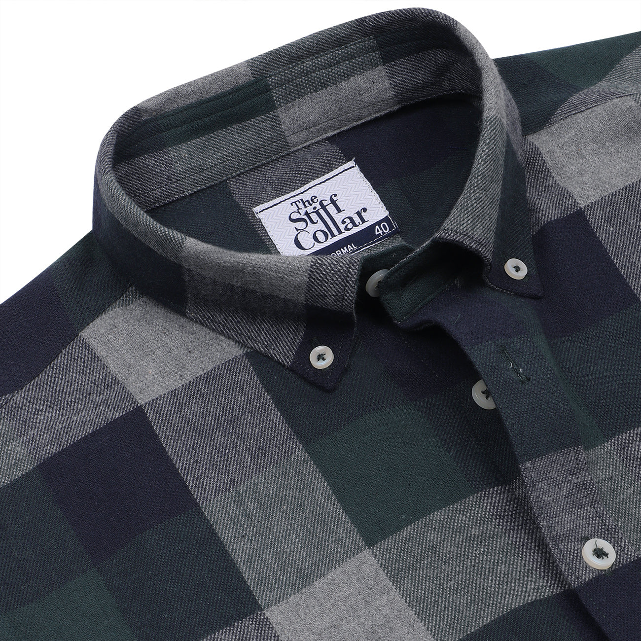Wild Green Flannel Checks Button Down Cotton Shirt