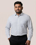 Green Blue Tattersall Check Regular Fit Cotton Shirt