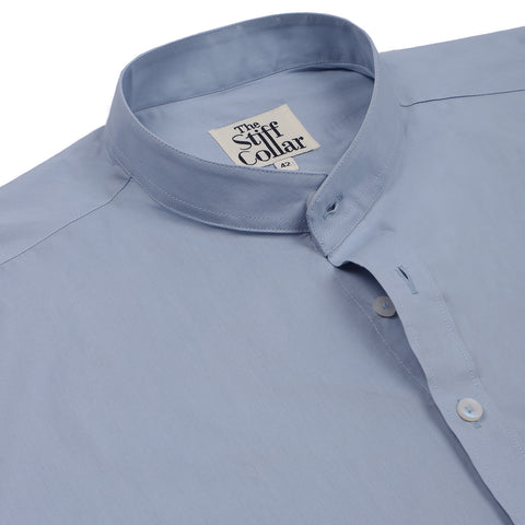 Breeze Blue Pure Linen Half Sleeve Shirt