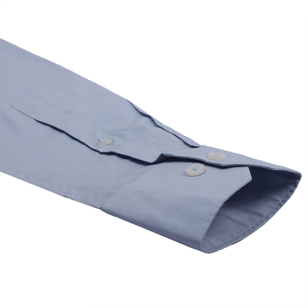 Shark Gray Poplin Mandarin Collar Shirt
