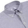 Silver Gray Houndstooth Button Down 2 Ply Cotton Shirt