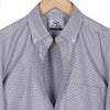 Silver Gray Houndstooth Button Down 2 Ply Cotton Shirt