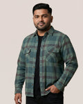 Hunter Green Check Overdyed Enzyme Wash Shirt