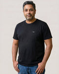 Jade Black Round Neck Premium Washed T-shirt