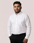 Luthai Pebble White Twill Button Down 2 Ply Giza Cotton Shirt