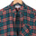 Orange Green Check Flannel Button Down Casual Shirt