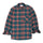 Orange Green Check Flannel Button Down Casual Shirt