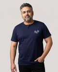 Midnight Blue Soft Cotton Henley T-shirt