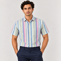 Miami Riviera Multicolour Regular Fit Half Sleeve Cotton Casual Shirt