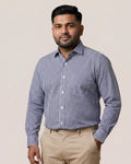 Navy And White Gingham Checks Cotton Shirt