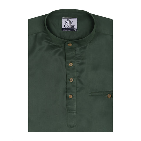 Orange Green Check Flannel Button Down Casual Shirt