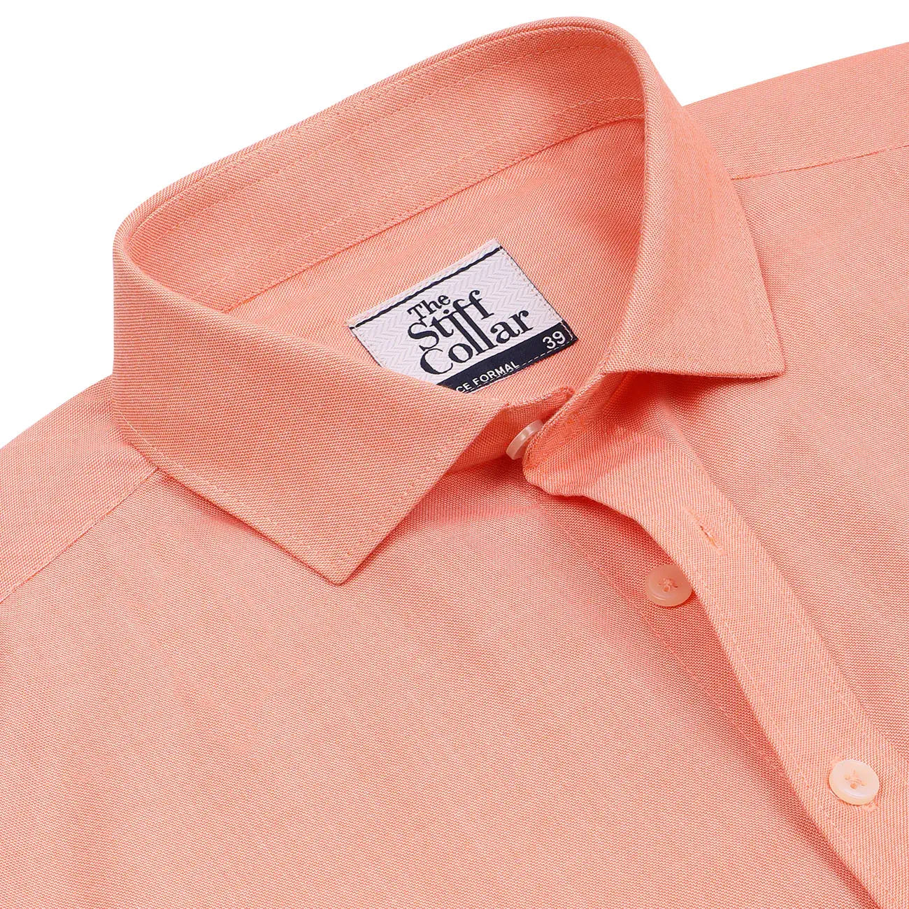 Orange Oxford Chambray Half Sleeves Shirt