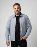 Ocean Grey Heavy Dobby Zip-Front Overshirt