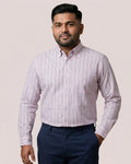 Pink Oxford Stripes Button Down Cotton Shirt