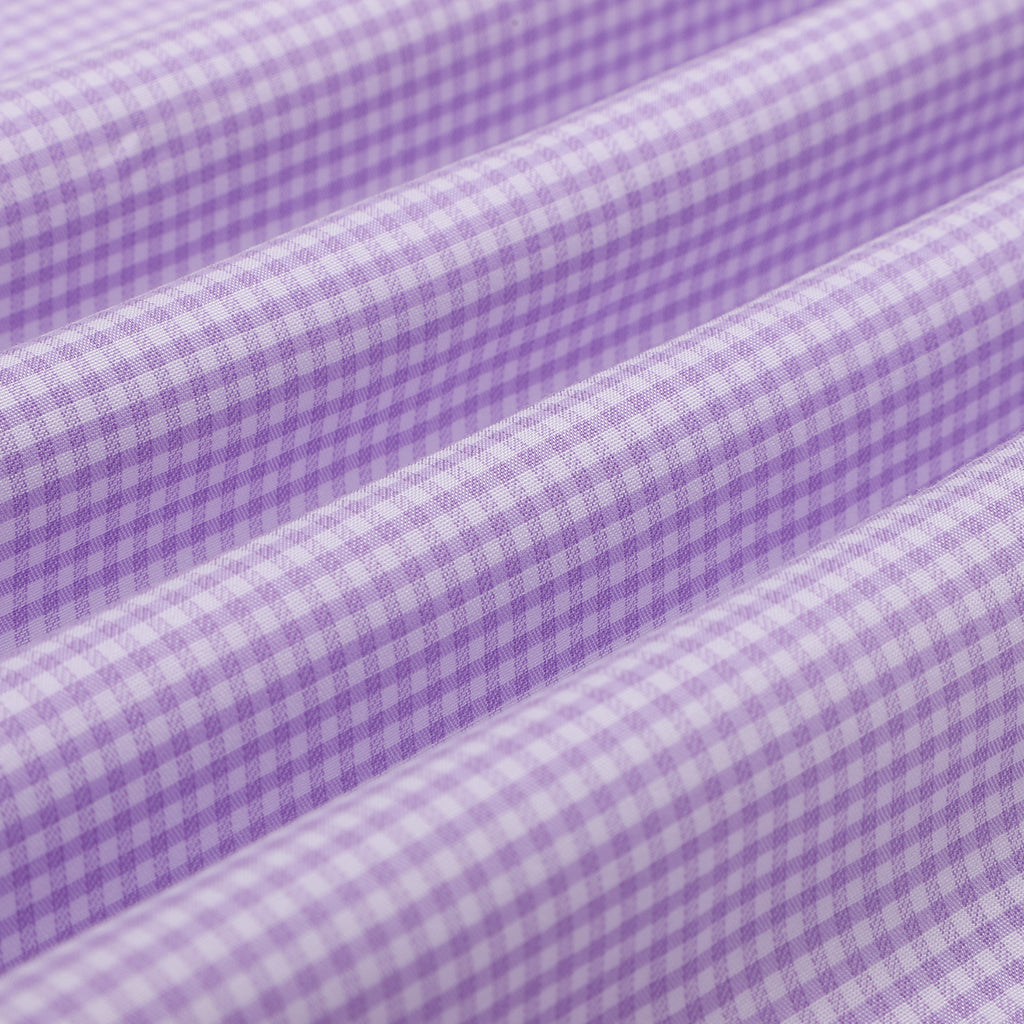 Luthai Lilac Checks Half Sleeve 2 Ply Giza Cotton Shirt
