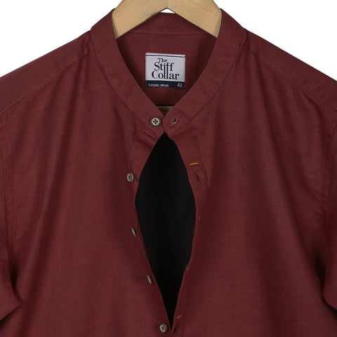 Navy Mandarin Collar Premium T-shirt