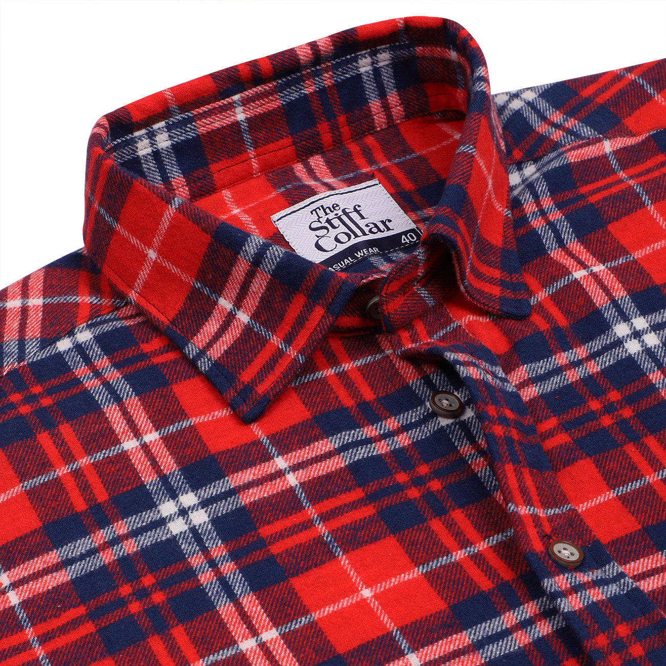 Sherwin Red Check Flannel Regular Fit Casual Shirt
