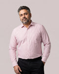 Rose Pink On White Backdrope Stripe Oxford Regular Shirt