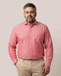 Salmon Red Oxford Regular Fit Cotton Shirt