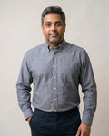 Shadow Grey Dobby Button Down Cotton Shirt