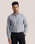 Shadow Grey Dobby Regular Fit Cotton Shirt