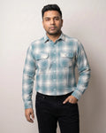 Shamrock Heavy Green Plaid Check Enzyme Washed Shirt