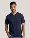 Shore Leave Midnight Navy V-Neck Premium Cotton T-shirt