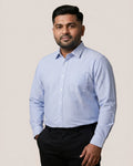 Sky Blue University Stripes Oxford Cotton Shirt