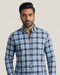 Stone Blue Checks Button Down Cotton Shirt