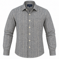 Urban Slate Grey Striped Regular Fit Lightweight Cotton Casual Shirt