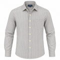 Hampton White & Blue Striped Regular Fit Lightweight Cotton Casual Shirt