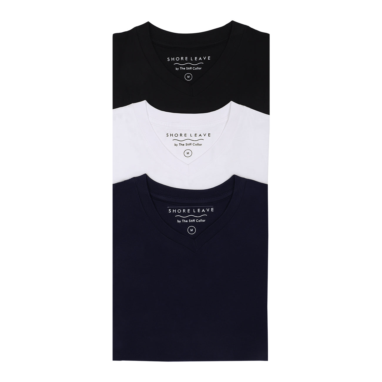 Soft Enzyme Washed Plain V neck T-shirt Combo Pack Of 3 (White, Navy, Black)