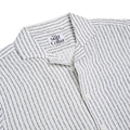 White Coastal Pinstripe Camp Half Sleeve Shirt