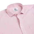 Rose Pink On White Backdrope Stripe Oxford Regular Shirt